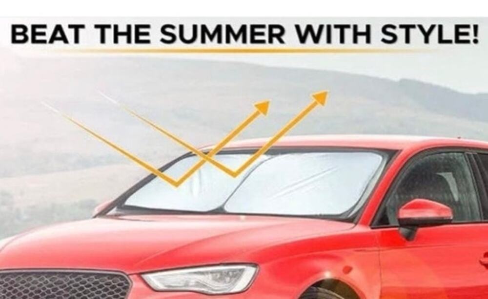 New EcoNour Car Sun Shade Wind Shield Foldable Front Small 59 x 29